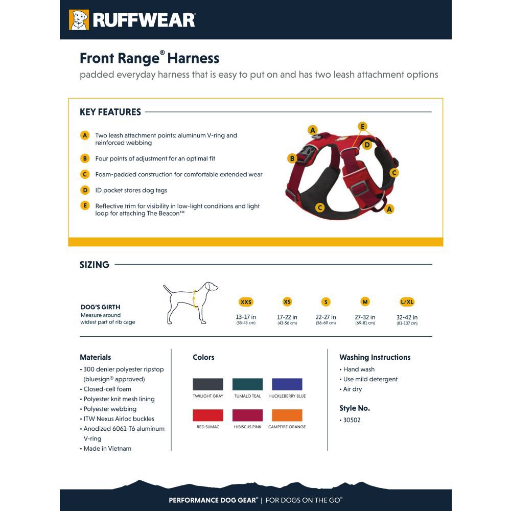 Ruffwear front range harness sizing hot sale