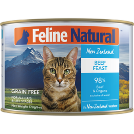 Feline Natural Canned Cat Food, Beef, 6-oz