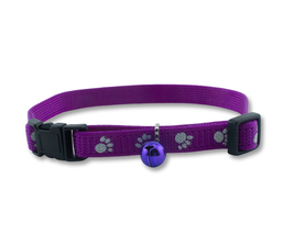OmniPet Reflective Paw Print Cat Collar, Purple