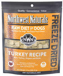 Northwest Naturals Raw Freeze-Dried Dog Food, Nuggets, Turkey