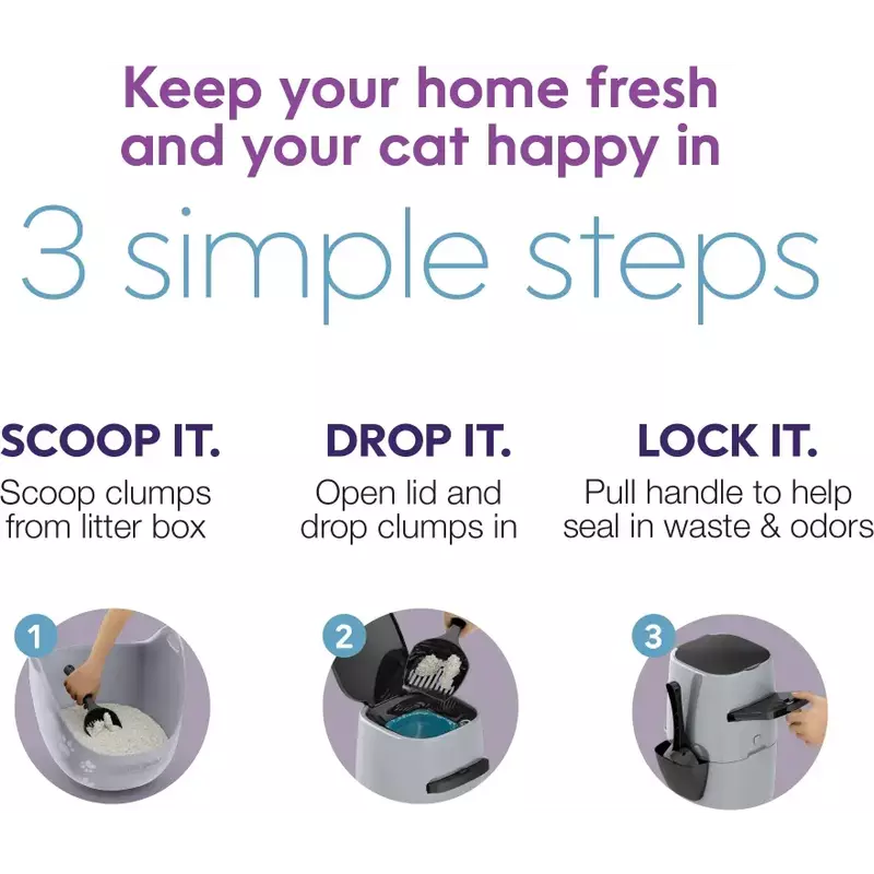 Litter Genie Plus Cat Litter Disposal System, Silver image number null