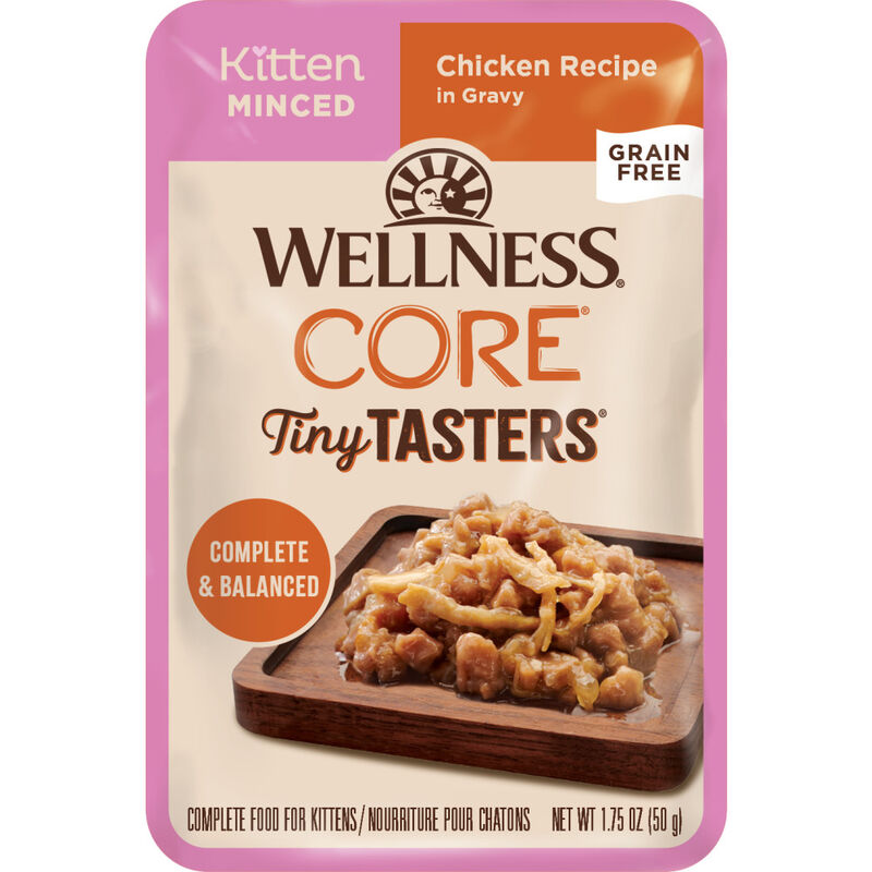 Wellness Core Tiny Tasters Wet Cat Food, Minced, Kitten, Chicken image number null