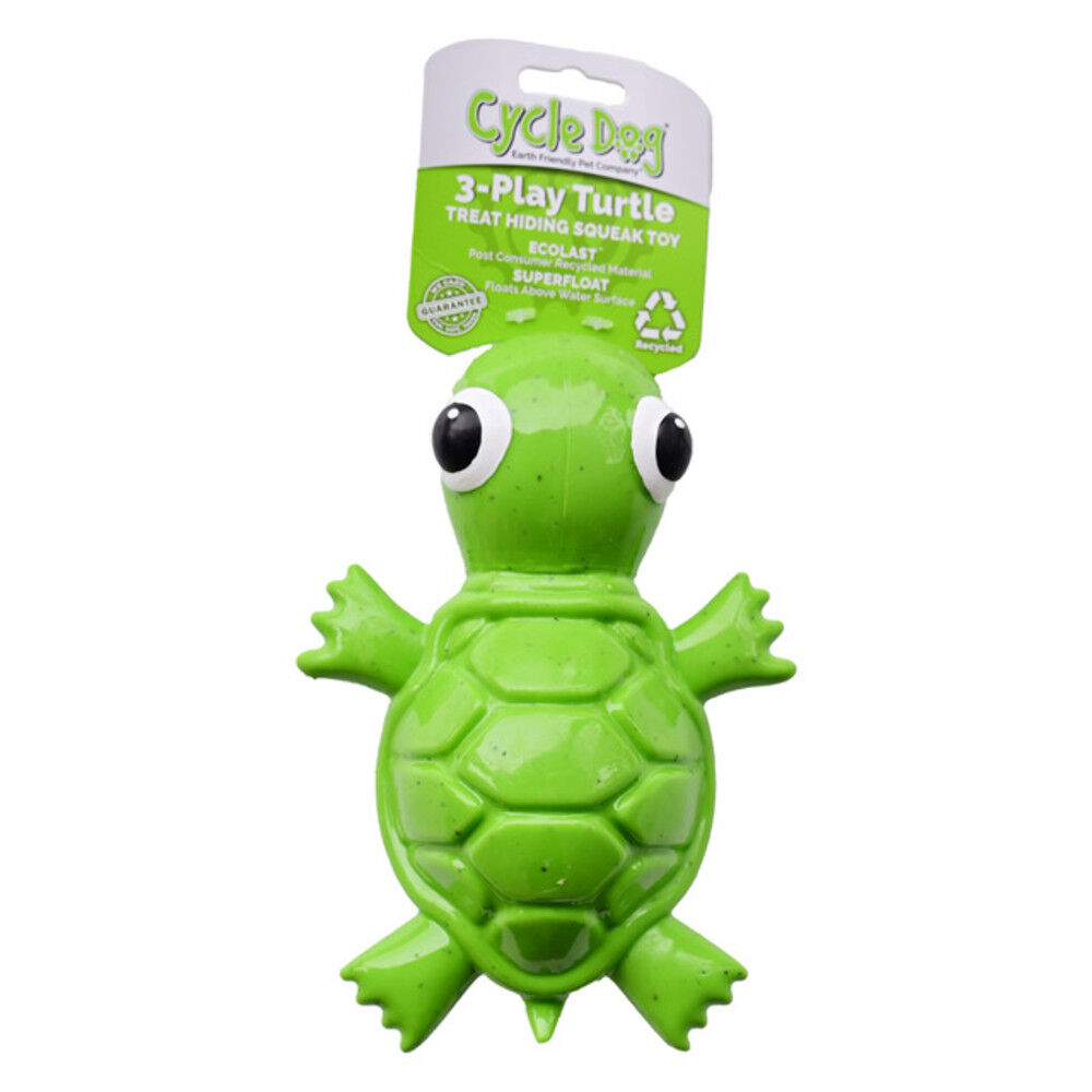 Mud Bay Buy Cycle Dog 3 Play Turtle Dog Toy Green Medium for