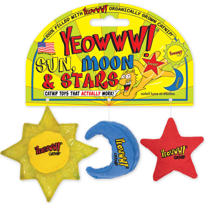 Ducky World Yeowww! Catnip Cat Toy, Sun Moon & Stars image number null