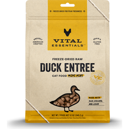 Vital Essentials Raw Freeze-Dried Cat Food, Duck, Mini Nibs