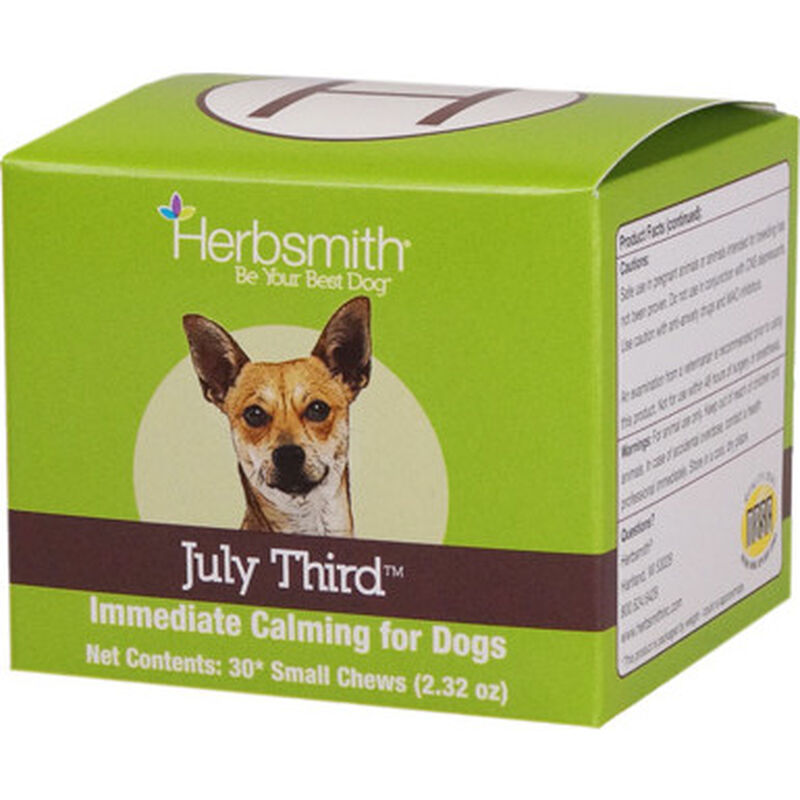 Herbsmith July Third Calming Aid Soft Chews Dog Supplement, Small, 30-count