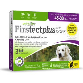 Vetality Firstect Flea & Tick Spot Treatment for Dogs 45-88 lbs, 3-pack