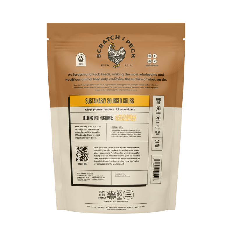 Scratch and Peck Feeds Poultry Treats, Grubs