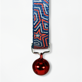 Goli Design Star Gazer Reflective Cat Collar, Red on Blue