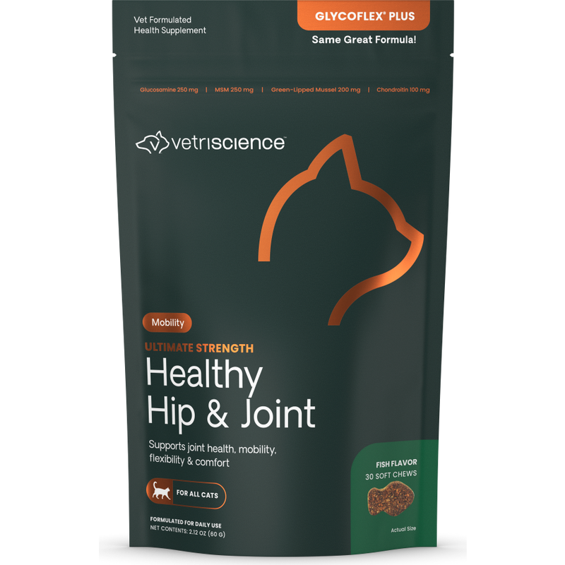 VetriScience Ultimate Strength Healthy Hip & Joint Soft Chews Cat Supplement, Fish, 30-count image number null