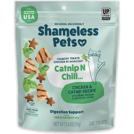 Shameless Pets Catnip N Chill Crunchy Cat Treats, Chicken & Catnip, 2.5-oz