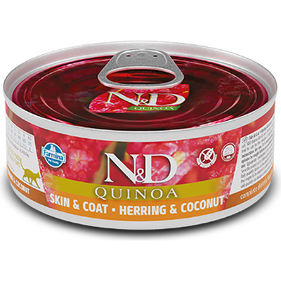Farmina N&D Quinoa Canned Cat Food, Skin & Coat, Herring
