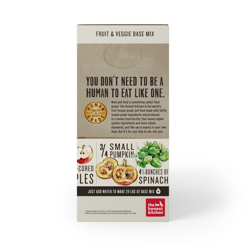 The Honest Kitchen Grain Free Dehydrated Dog Food, Base Mix, Fruit & Veggie, 7-lb
