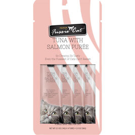 Fussie Cat Premium Puree Cat Treat, Tuna & Salmon, 4-count