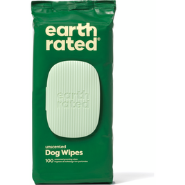 Earth Rated Compostable Pet Grooming Wipes, Unscented, 100-count