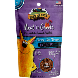 Wild Meadow Farms Meat n' Greets Duck Jerky Cat Treats, 2-oz