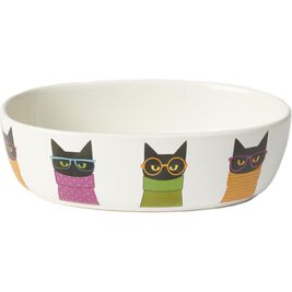 Petrageous Designs Smart Kitty Bowl, Oval, 6.75-in
