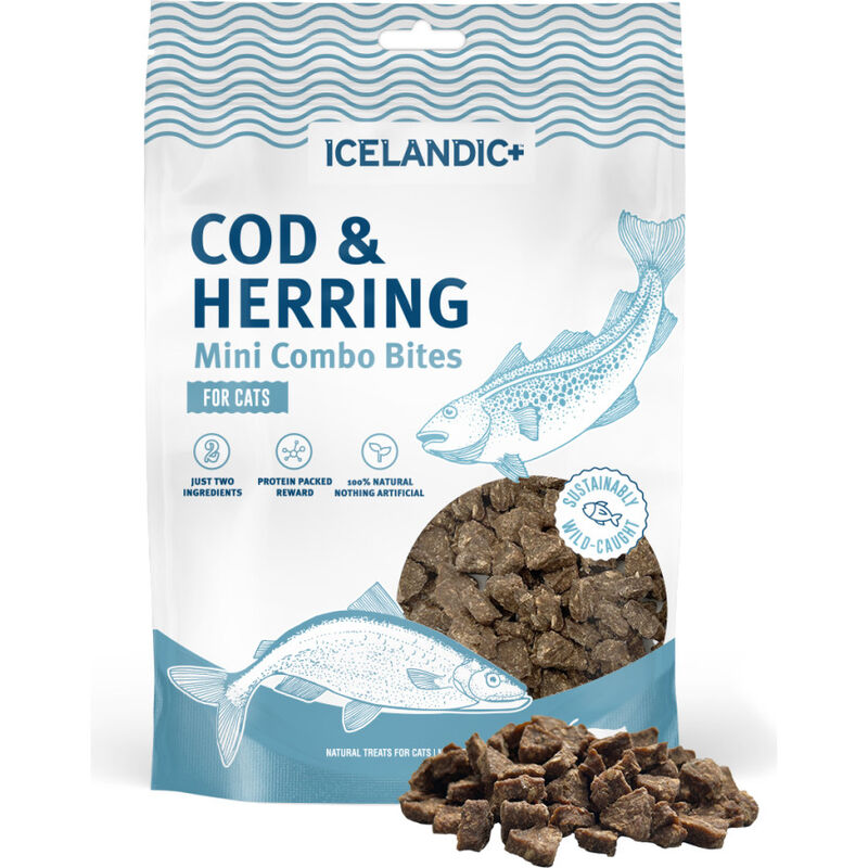 Icelandic Mini Combo Bites Cat Treats, Cod & Herring, 1.7-oz image number null