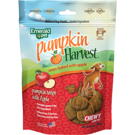 Emerald Pet Pumpkin Harvest Mini Dog Training Treats, Pumpkin & Apple, 6-oz