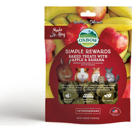 Oxbow Simple Rewards Oven Baked with Apple & Banana Small Animal Treats, 3-oz