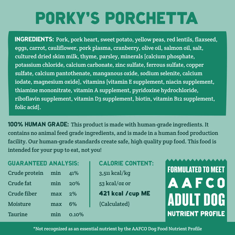 A Pup Above Whole Food Cubies Dehydrated Dog Food, Porky's Porchetta image number null
