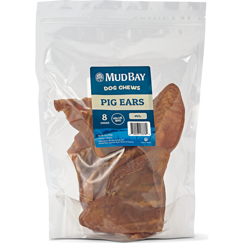 Mud Bay Pig Ear Dog Treats, 8-count image number null