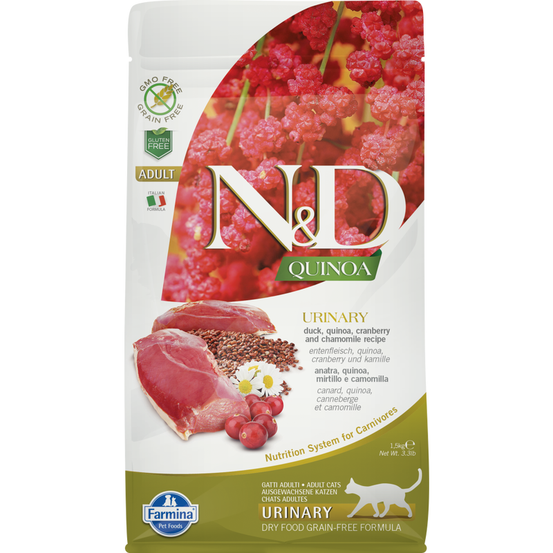 Farmina N&D Quinoa Dry Cat Food, Urinary, Duck image number null