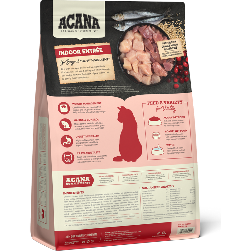Mud Bay Buy Acana Dry Cat Food Indoor Entree 4 lb for USD 20.99 MudBay