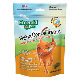 Emerald Pet Dental Cat Treats, Chicken, 3-oz