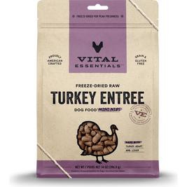 Vital Essentials Raw Freeze-Dried Dog Food, Turkey, Mini Nibs