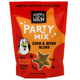 Happy Hen Party Mix Corn & Mealworm Chicken Treats, 2-lb