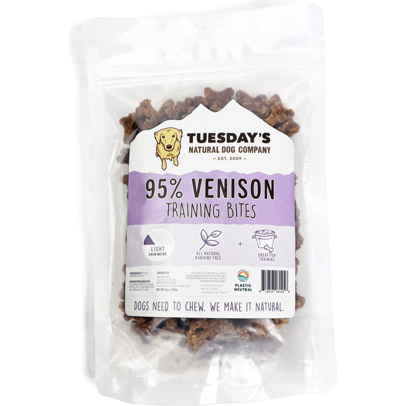 Tuesday's Natural Dog Company Dog Training Treats, Venison, 6-oz image number null