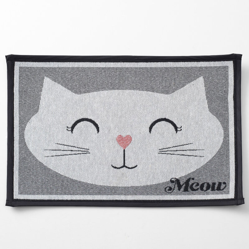 Petrageous Designs Sleepy Kitty Tapestry Mat, Gray image number null