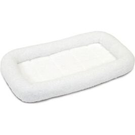 MidWest Quite Time Bolster Bed, Soft White Fleece, 22-in