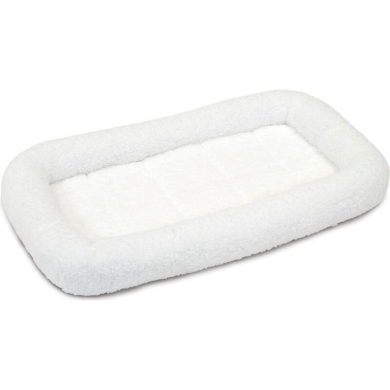 MidWest Quite Time Bolster Bed, Soft White Fleece, 22-in image number null