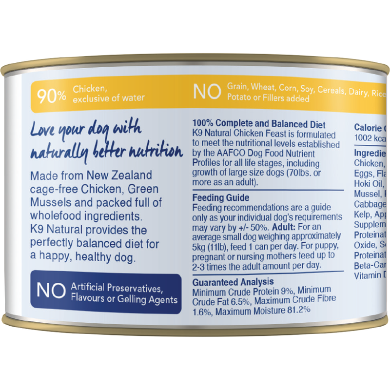 Mud Bay Buy K9 Natural Canned Dog Food Chicken 6 oz for USD