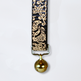 Goli Design Flora & Fauna Reflective Cat Collar, Gold