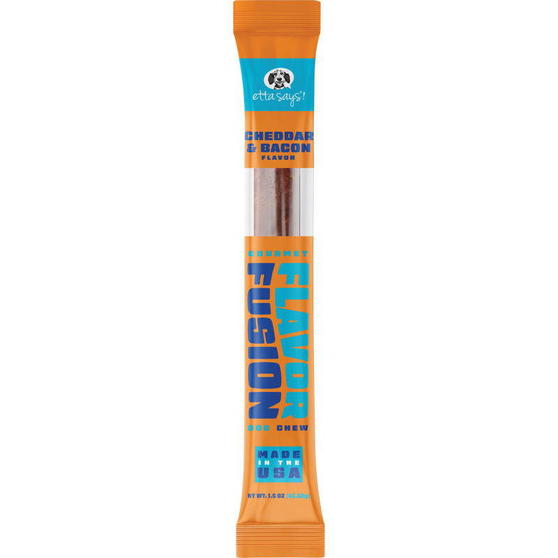 Etta Says Flavor Fusion Dog Chew, Cheese & Bacon, 2-oz image number null