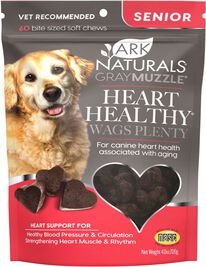 Ark Naturals Gray Muzzle Heart Healthy Wags Plenty Senior Dog Treats, 60-count