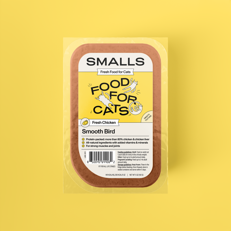 Smalls Gently Cooked Frozen Cat Food, Smooth Bird, Chicken & Chicken Liver, 5-oz image number null