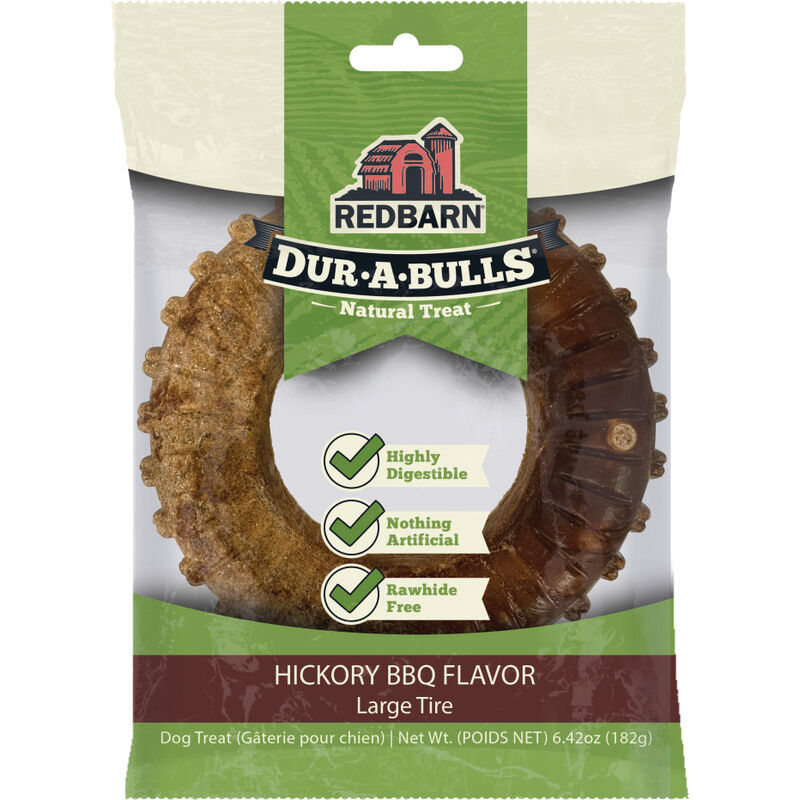 Redbarn Dur-A-Bulls Dog Dental Treat, Tire, Large image number null