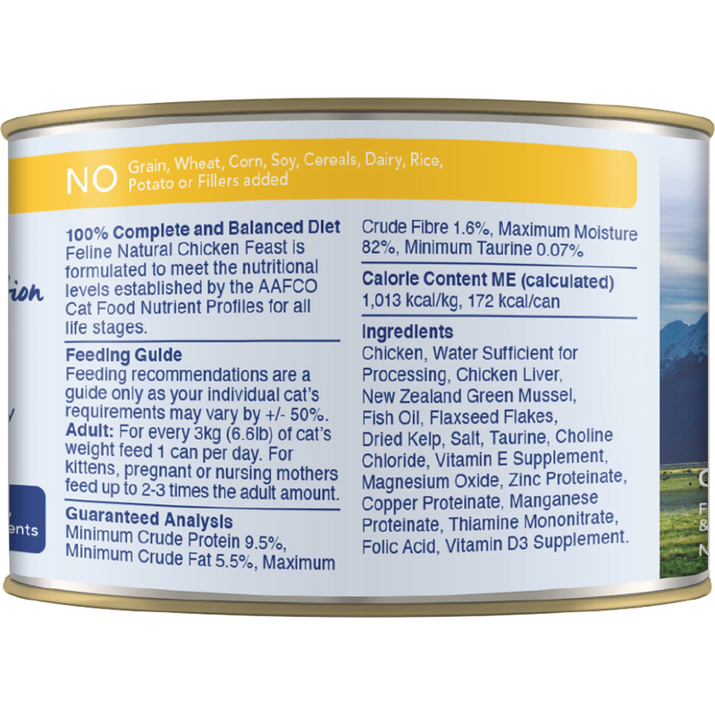 Feline Natural Canned Cat Food, Chicken, 6-oz image number null