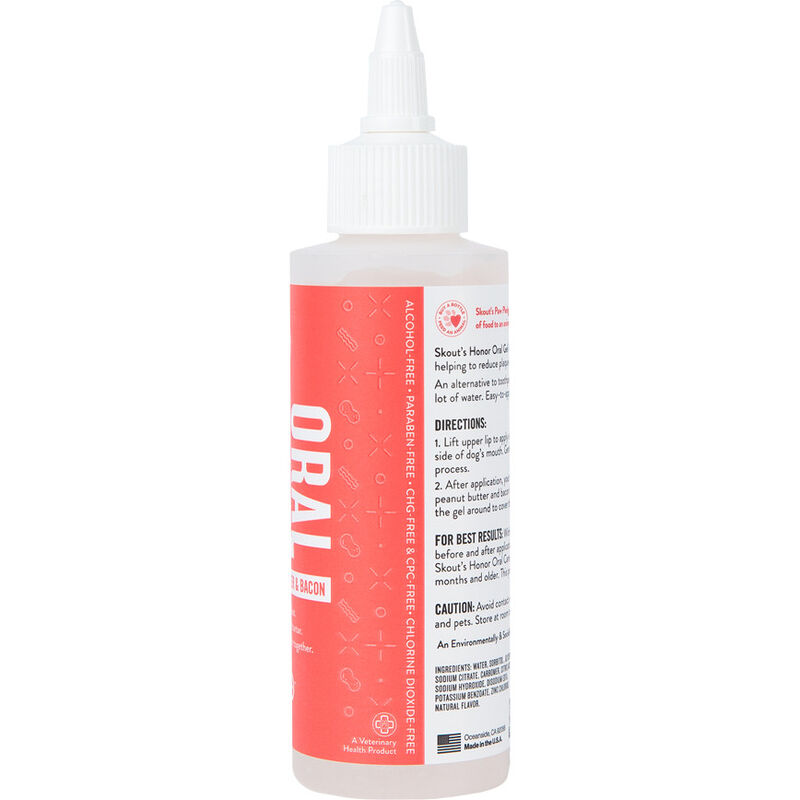 Skout's Honor Oral Care Oral Gel for Pets, Peanut Butter & Bacon, 4-oz image number null