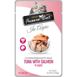 Fussie Cat Premium Wet Cat Food, Tuna & Salmon in Aspic