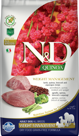 Farmina N&D Quinoa Dry Dog Food, Weight Management, Lamb