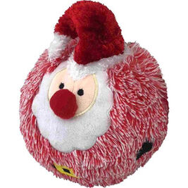 Petlou Holiday EZ Squeaky Santa Ball Dog Toy, 4-in