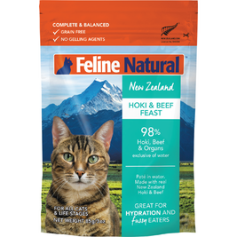 Feline Natural Wet Cat Food, Hoki & Beef, 3-oz