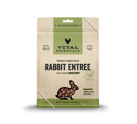 Vital Essentials Raw Freeze-Dried Cat Food, Rabbit, Mini Nibs, 12-oz