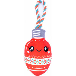 Great & Small Holiday Rope Dog Toy, Red Bulb, 16-cm