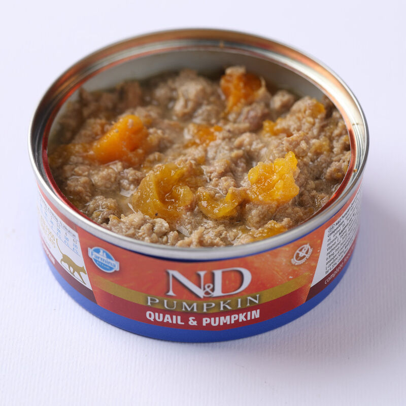 Farmina N&D Pumpkin Canned Cat Food, Quail & Pumpkin, 2.5-oz image number null